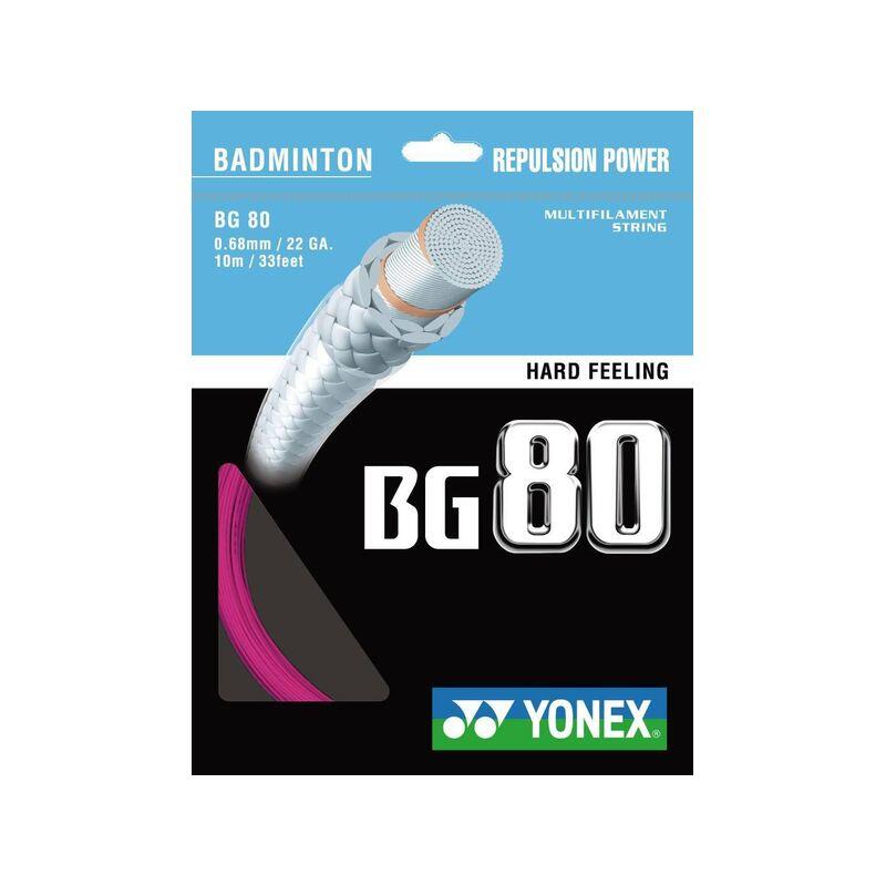 Naciąg rakiety do badmintona Yonex  BG 80 Pink (12 m)