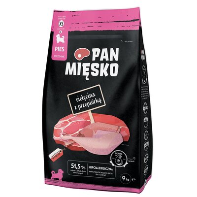 Pan Mięsko dla Szczeniąt Cielęcina z Przepiórką XS 9kg