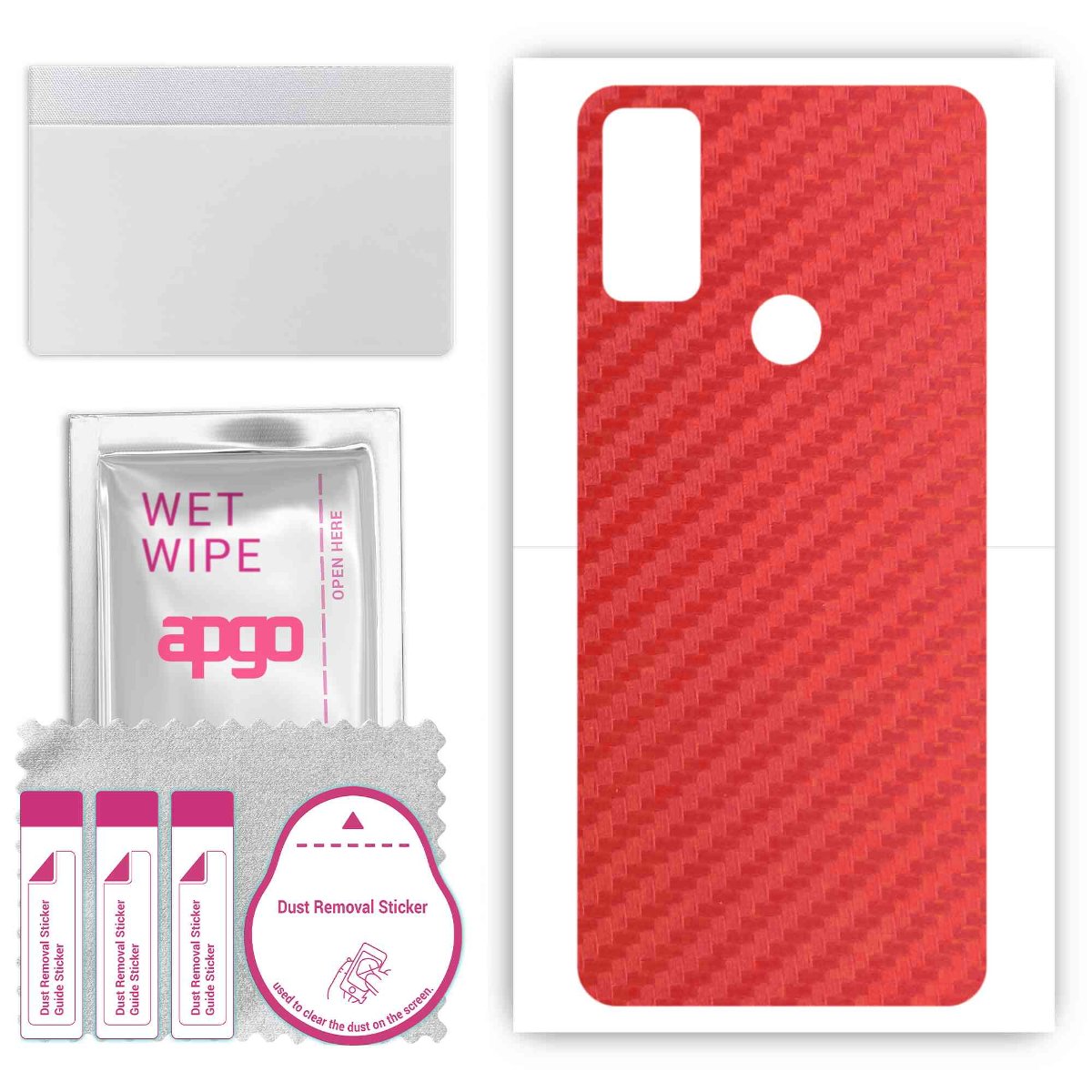 Folia naklejka skórka strukturalna na TYŁ do Alcatel 5H Plus -  Carbon Czerwony - apgo SKINS