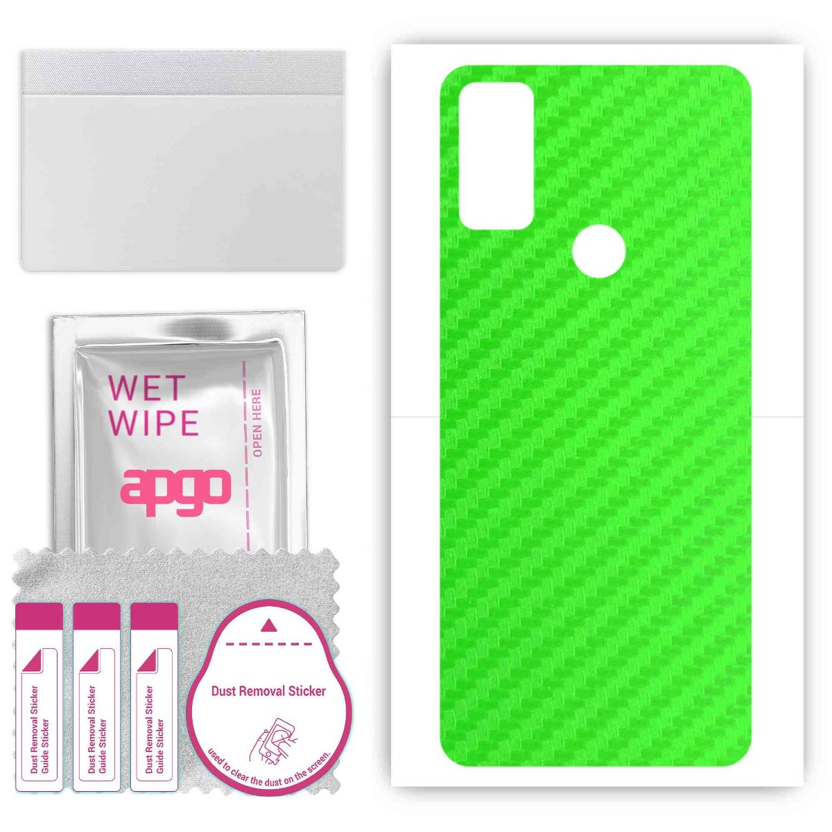 Folia naklejka skórka strukturalna na TYŁ do Alcatel 5H Plus -  Carbon Zielony - apgo SKINS