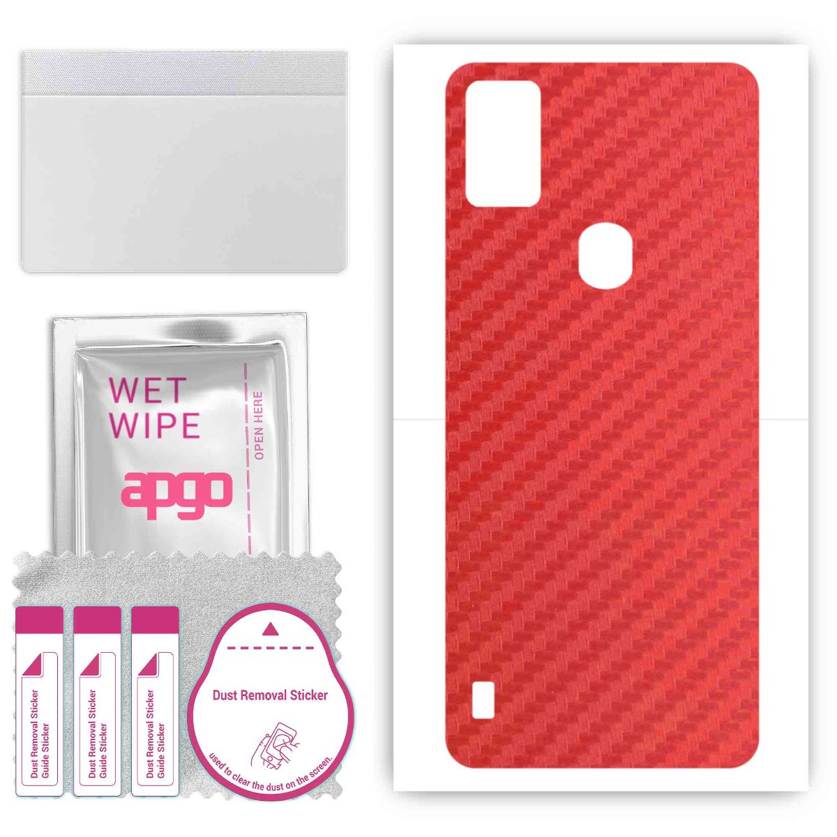 Folia naklejka skórka strukturalna na TYŁ do ZTE Optus X Tap -  Carbon Czerwony - apgo SKINS