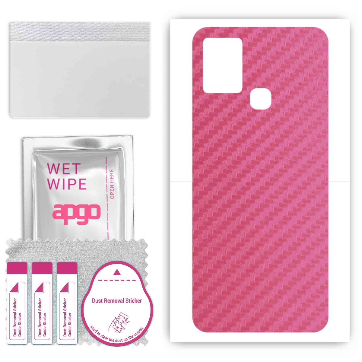 Folia naklejka skórka strukturalna na TYŁ do Infinix Smart 5A -  Carbon Różowy - apgo SKINS