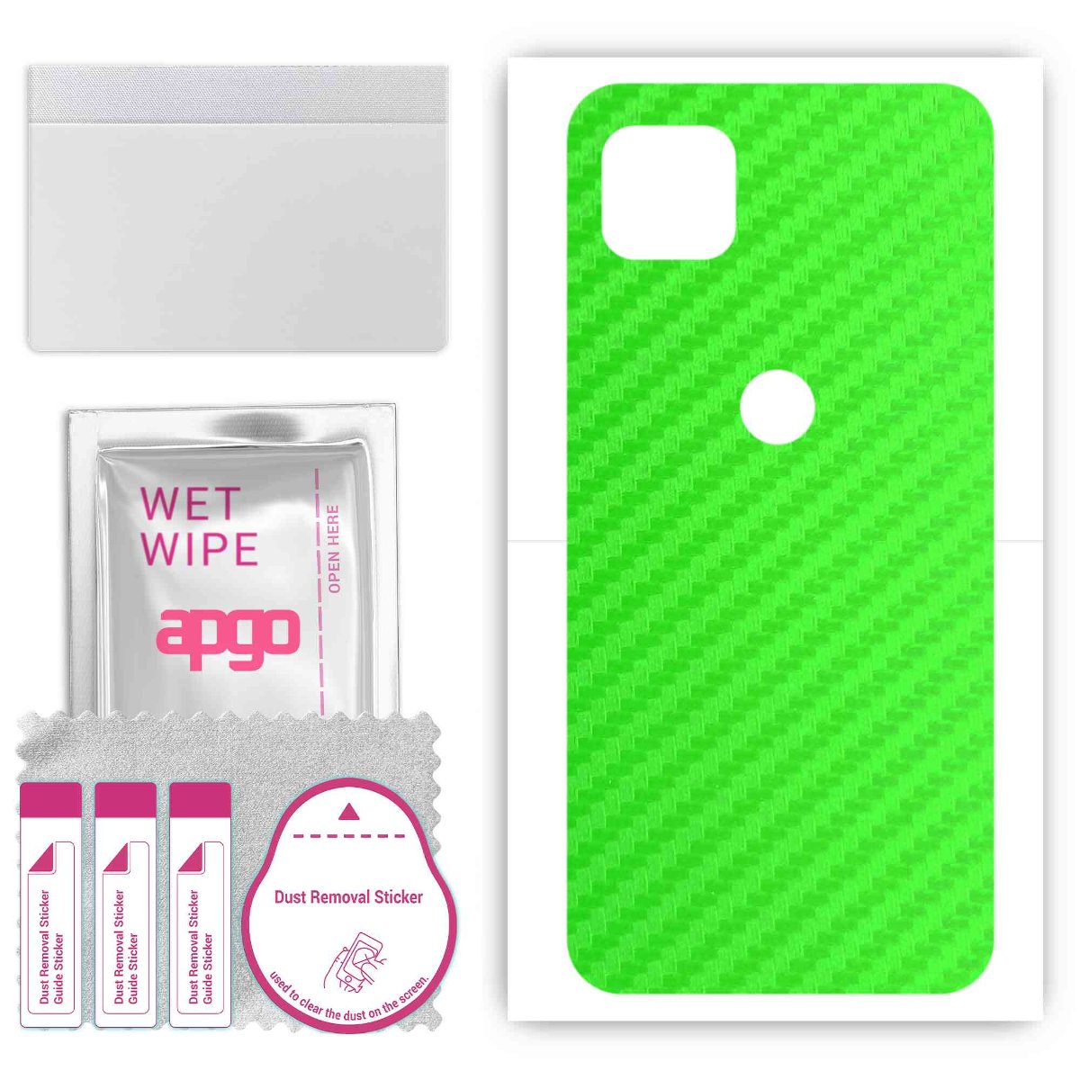 Folia naklejka skórka strukturalna na TYŁ do Motorola One 5G Ace -  Carbon Zielony - apgo SKINS