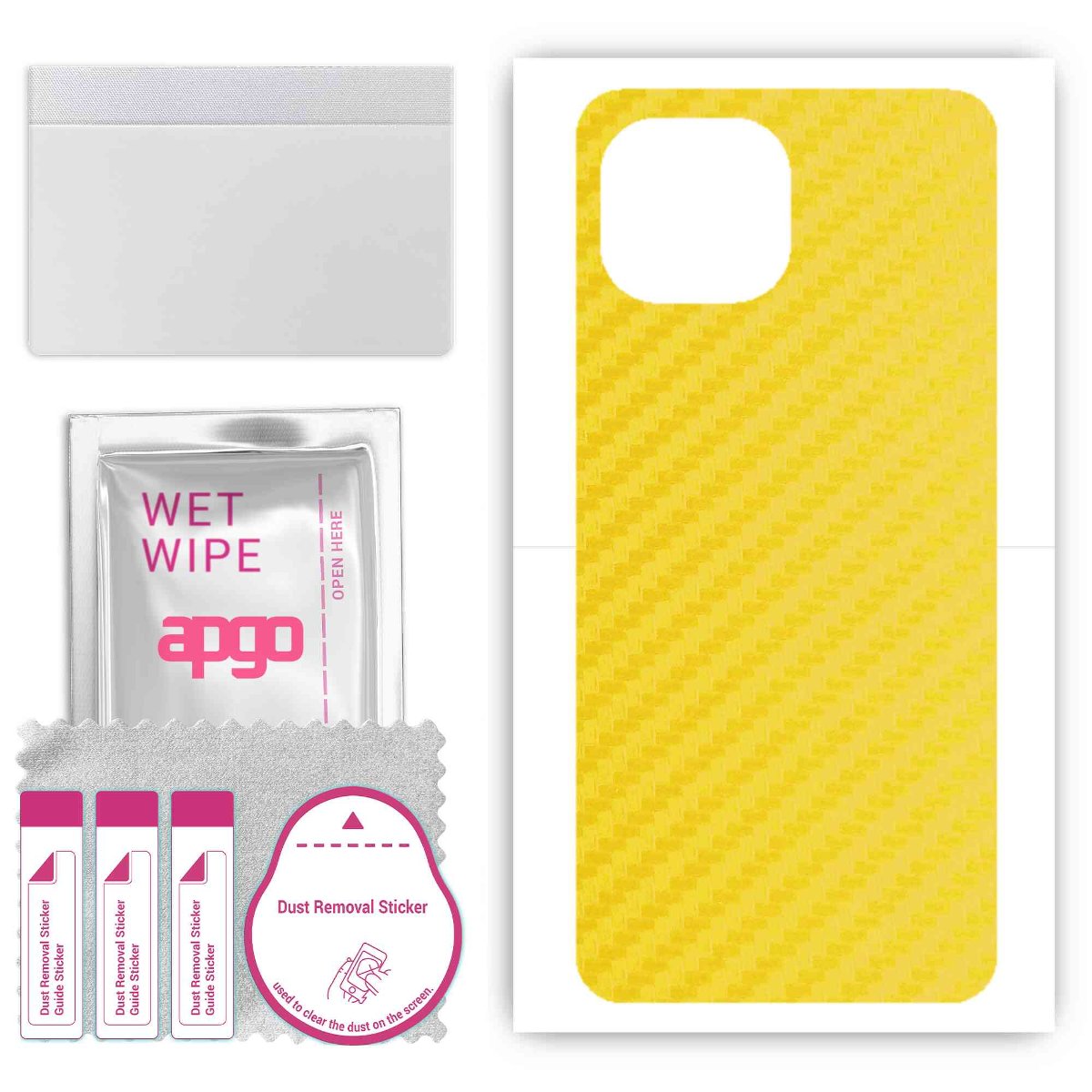 Folia naklejka skórka strukturalna na TYŁ do Xiaomi Mi 11 Lite 5G -  Carbon Żółty - apgo SKINS