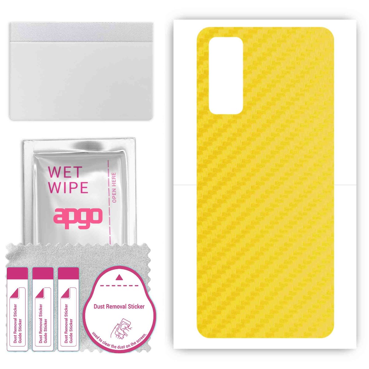 Folia naklejka skórka strukturalna na TYŁ do Vivo V20 SE -  Carbon Żółty - apgo SKINS