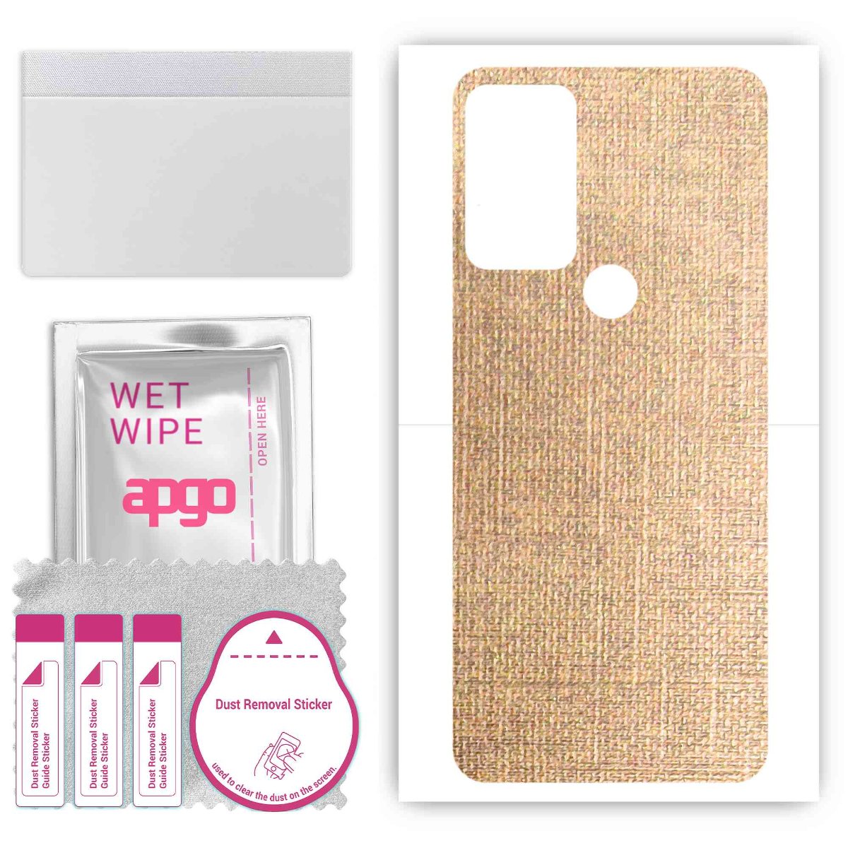 Folia naklejka skórka strukturalna na TYŁ do Alcatel 3H Plus -  Tkanina Denim Beżowy - apgo SKINS