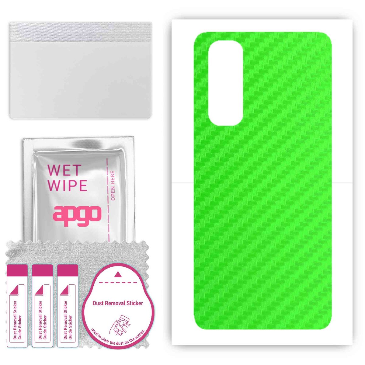 Folia naklejka skórka strukturalna na TYŁ do Oppo Reno 4 Pro CPH2109 -  Carbon Zielony - apgo SKINS