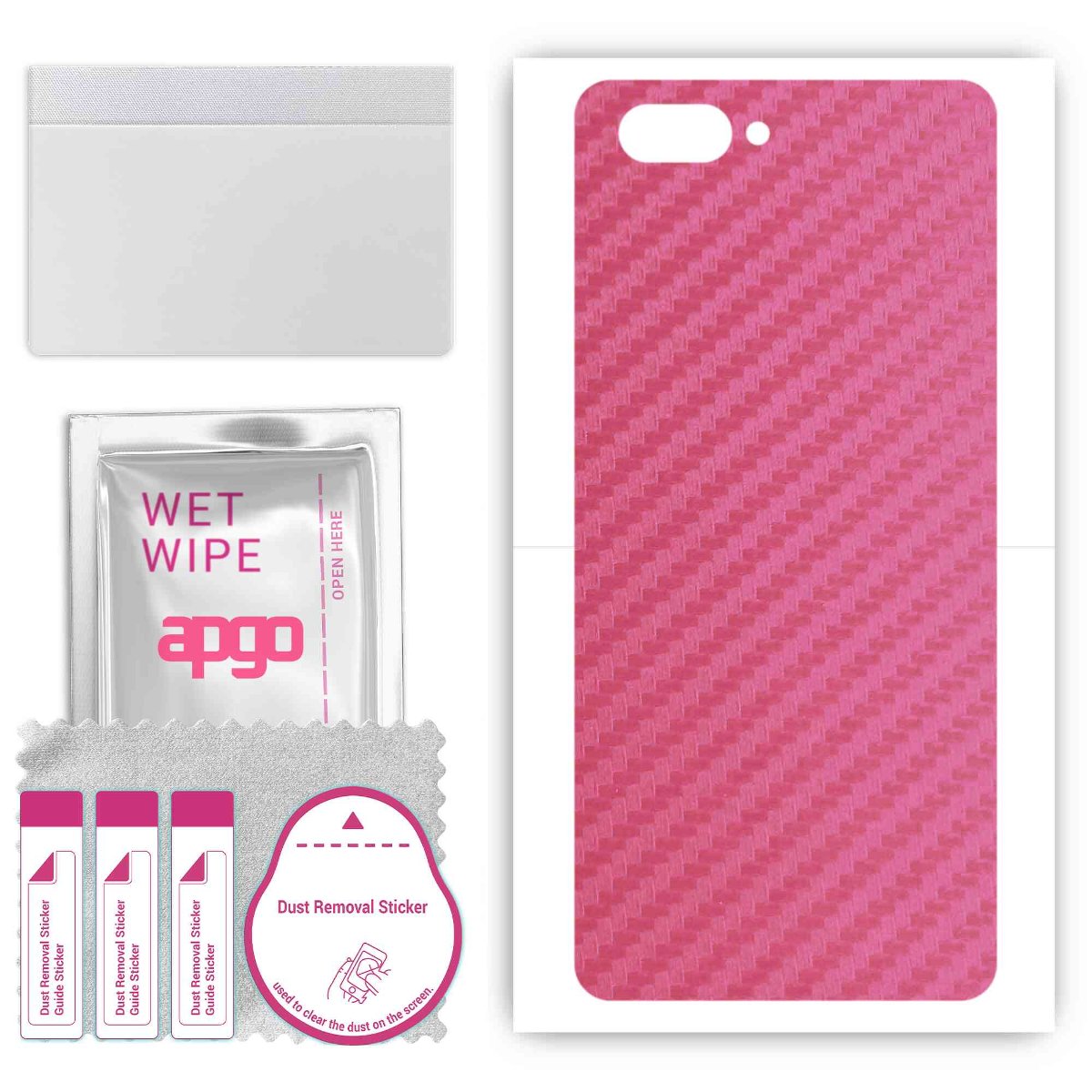 Folia naklejka skórka strukturalna na TYŁ do Oppo A12e -  Carbon Różowy - apgo SKINS