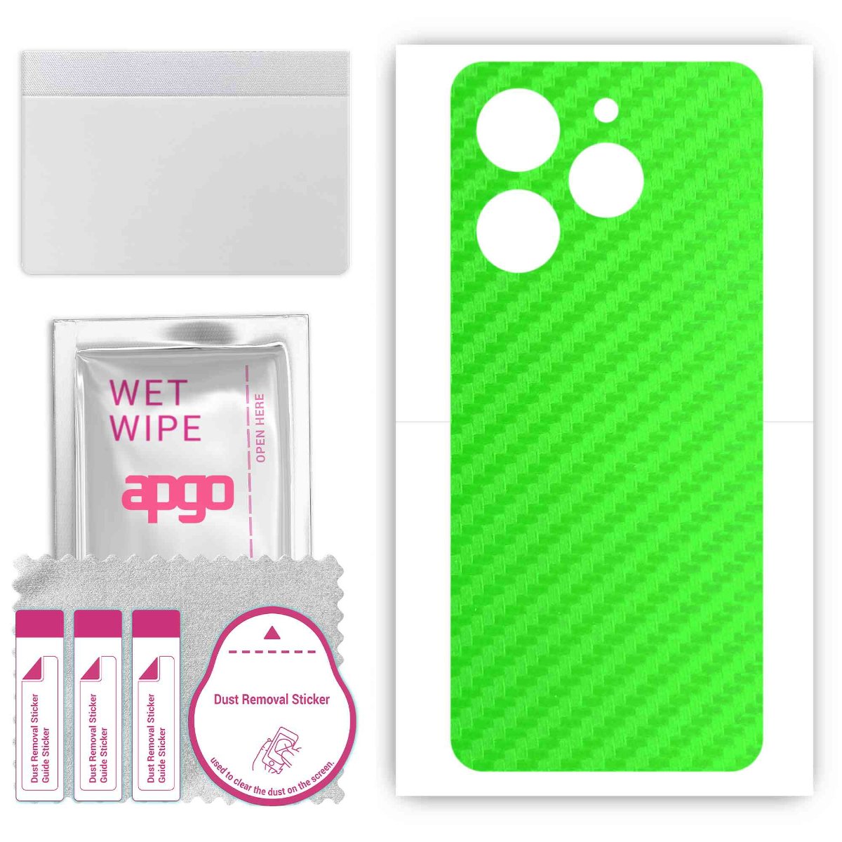 Folia naklejka skórka strukturalna na TYŁ do Tecno Spark 10 Pro -  Carbon Zielony - apgo SKINS