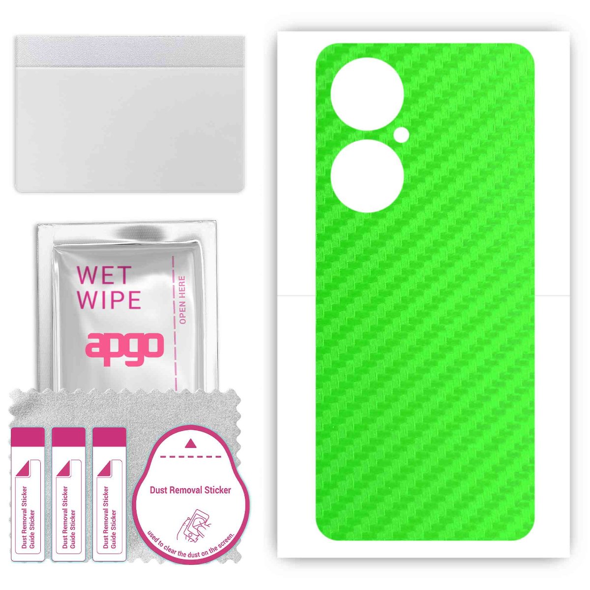 Folia naklejka skórka strukturalna na TYŁ do Huawei Enjoy 60 Pro -  Carbon Zielony - apgo SKINS