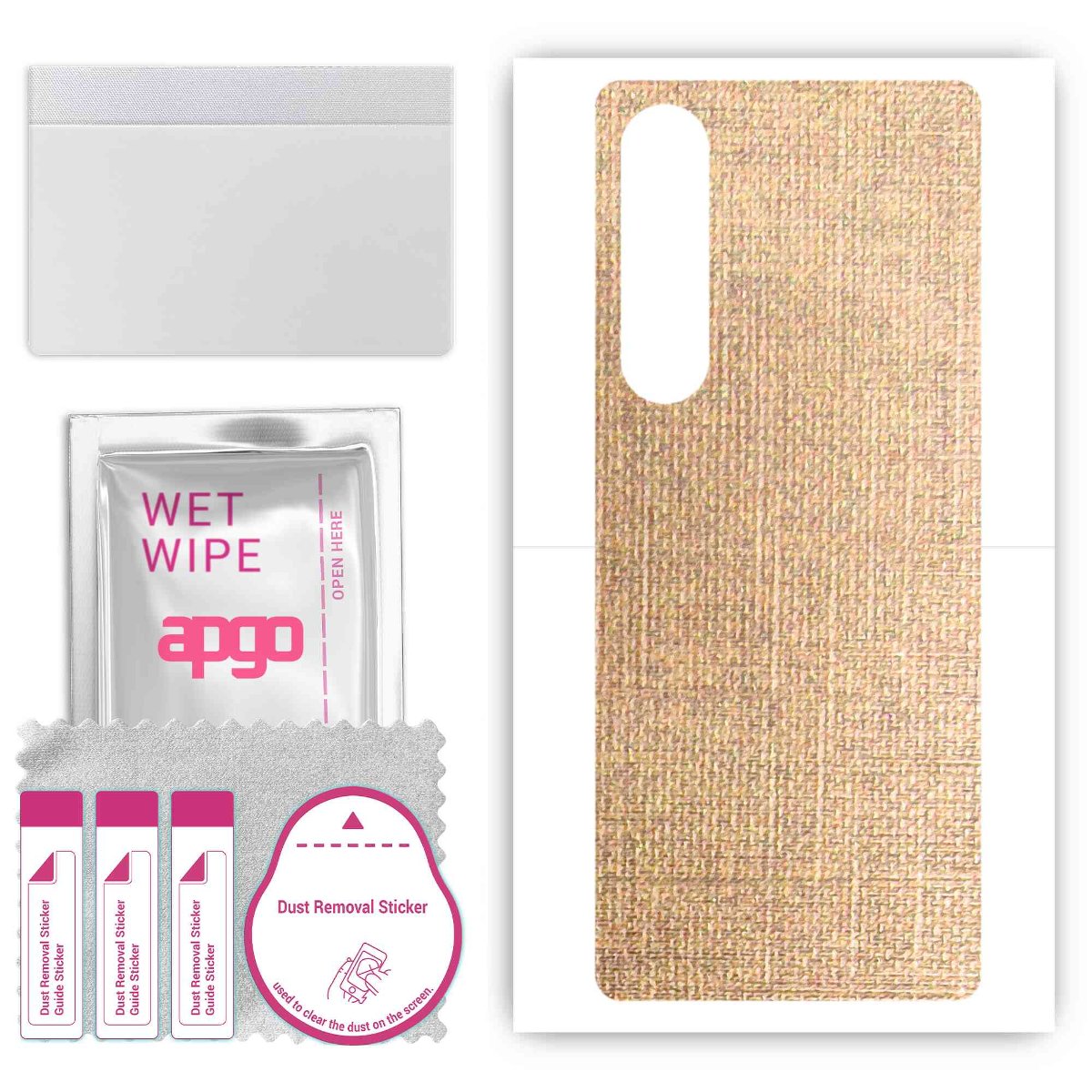 Folia naklejka skórka strukturalna na TYŁ do Sony Xperia 1 V -  Tkanina Denim Beżowy - apgo SKINS