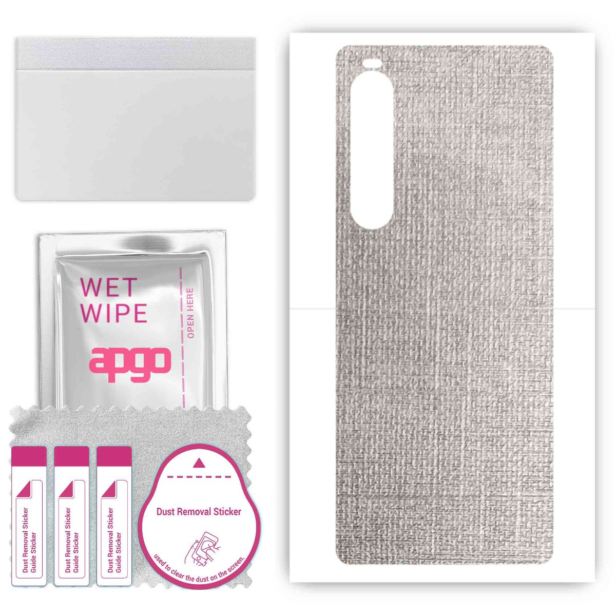 Folia naklejka skórka strukturalna na TYŁ do Sony Xperia 10 V -  Tkanina Denim Szary - apgo SKINS