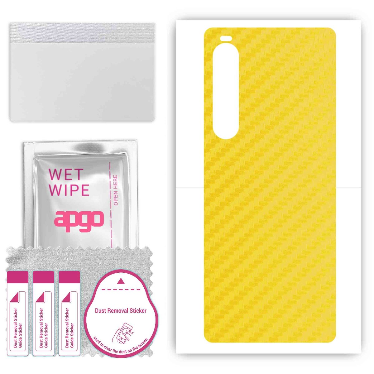 Folia naklejka skórka strukturalna na TYŁ do Sony Xperia 10 V -  Carbon Żółty - apgo SKINS