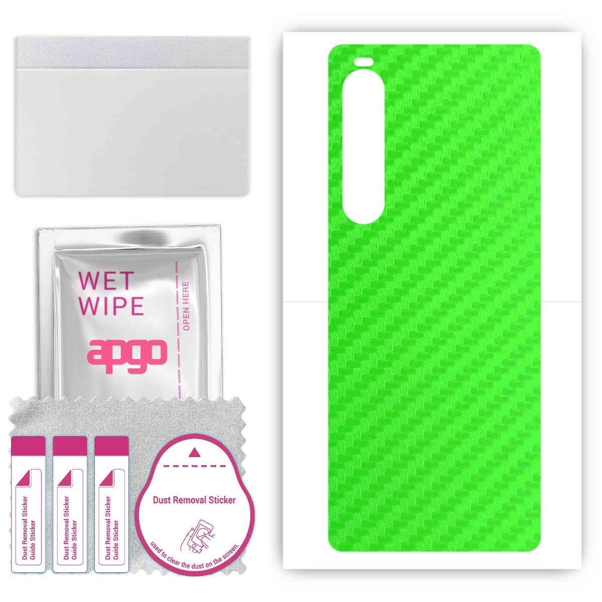 Folia naklejka skórka strukturalna na TYŁ do Sony Xperia 10 V -  Carbon Zielony - apgo SKINS