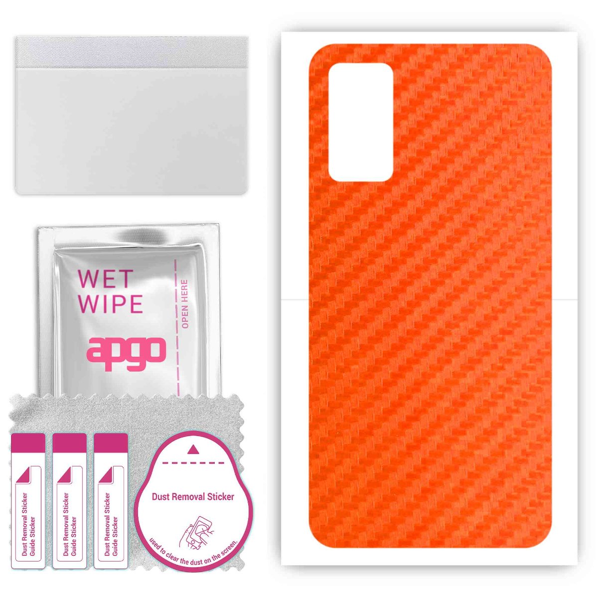 Folia naklejka skórka strukturalna na TYŁ do TCL 40 XE 5G -  Carbon Pomarańczowy - apgo SKINS