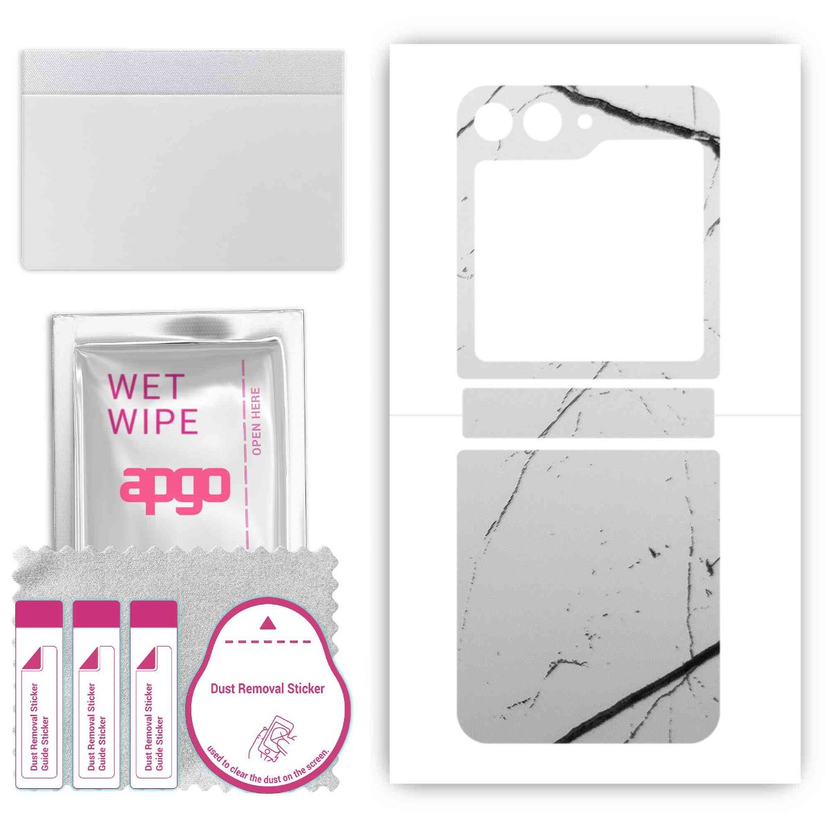 Folia naklejka skórka strukturalna na TYŁ do Samsung Galaxy Z Flip5 -  Marmur Biały - apgo SKINS