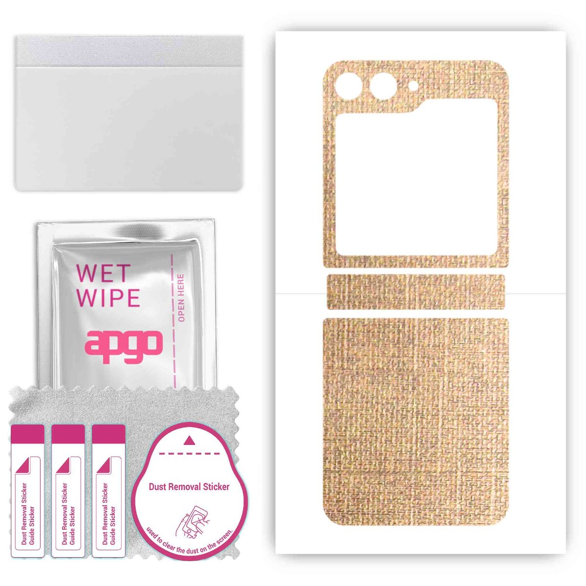 Folia naklejka skórka strukturalna na TYŁ do Samsung Galaxy Z Flip5 -  Tkanina Denim Beżowy - apgo SKINS