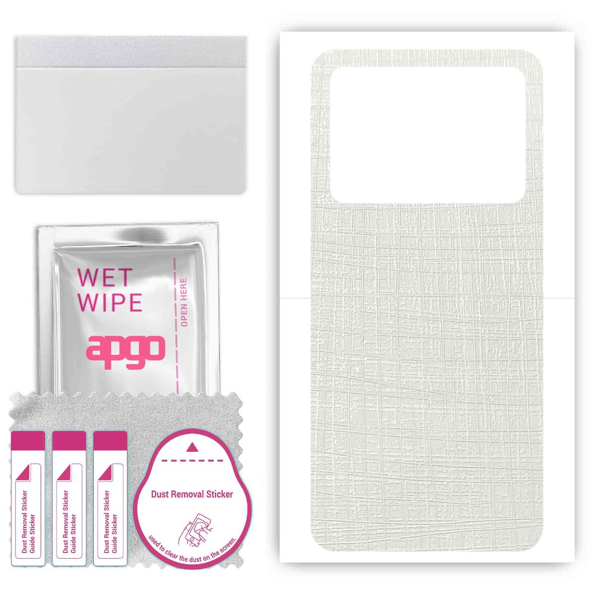 Folia naklejka skórka strukturalna na TYŁ do Umidigi A15 -  Tkanina Biała - apgo SKINS