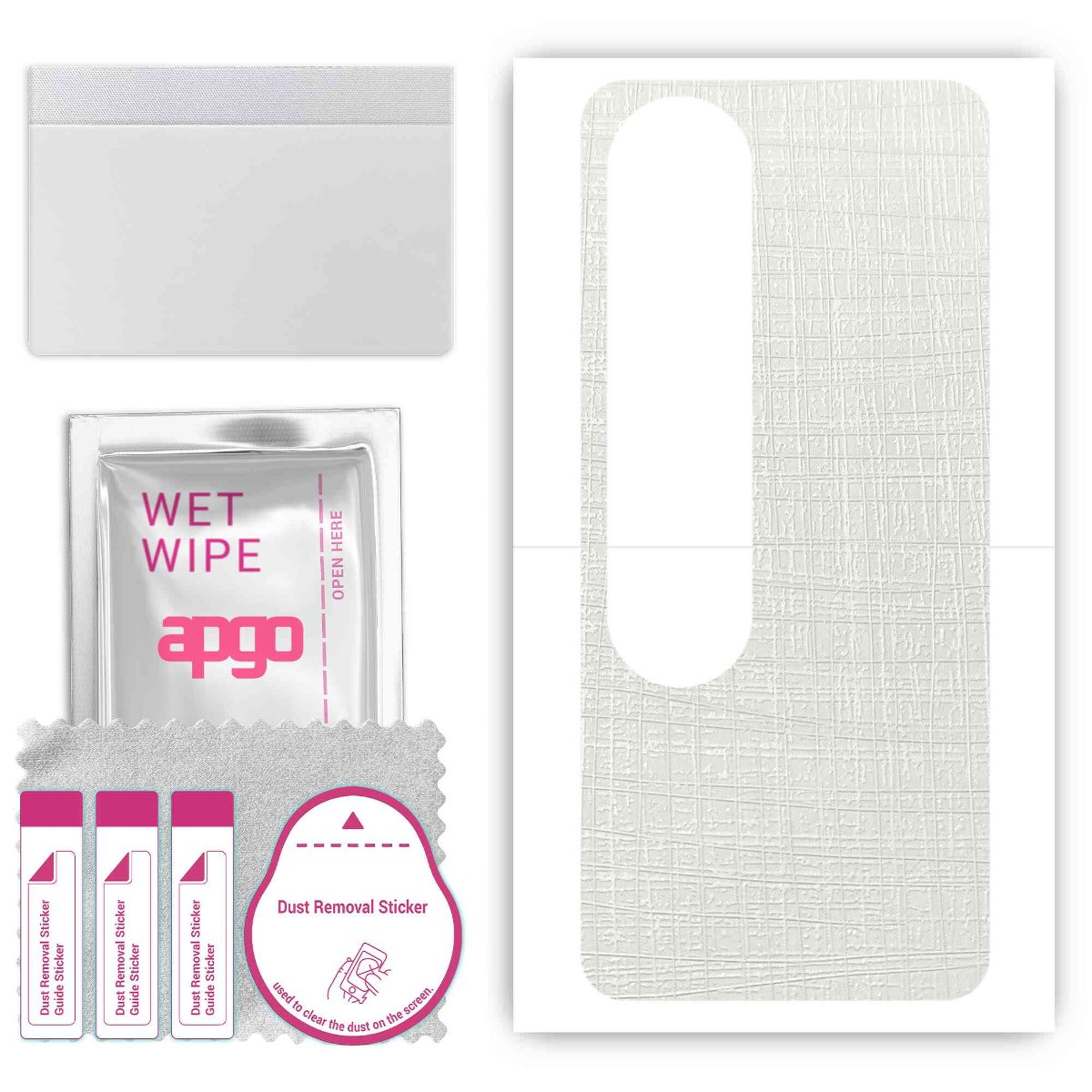 Folia naklejka skórka strukturalna na TYŁ do Oppo A58 4G -  Tkanina Biała - apgo SKINS