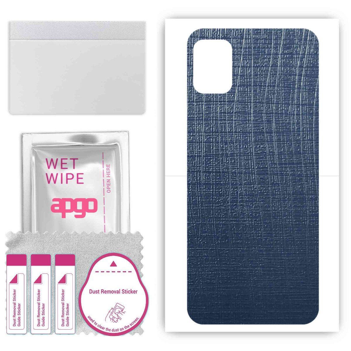 Folia naklejka skórka strukturalna na TYŁ do Nokia C300 -  Tkanina Granatowa - apgo SKINS