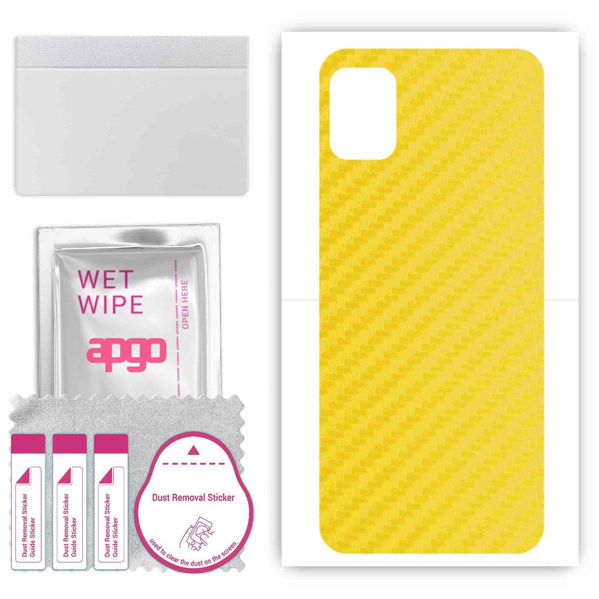 Folia naklejka skórka strukturalna na TYŁ do Nokia C300 -  Carbon Żółty - apgo SKINS