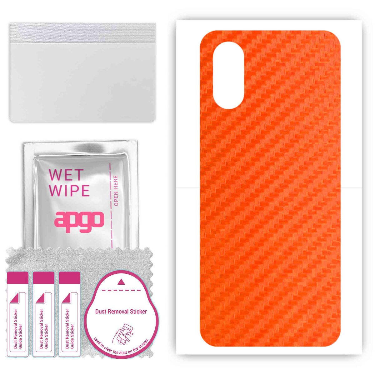 Folia naklejka skórka strukturalna na TYŁ do Sony Xperia 5 V -  Carbon Pomarańczowy - apgo SKINS