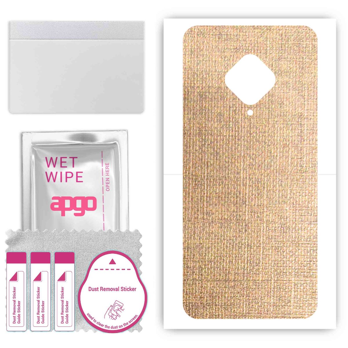 Folia naklejka skórka strukturalna na TYŁ do Vivo S1 Prime -  Tkanina Denim Beżowy - apgo SKINS