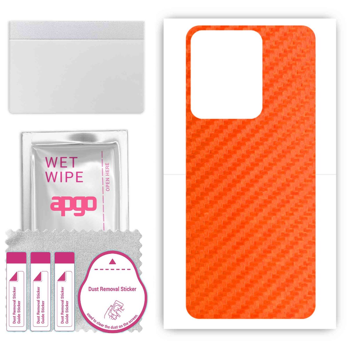 Folia naklejka skórka strukturalna na TYŁ do Vivo Y78 -  Carbon Pomarańczowy - apgo SKINS