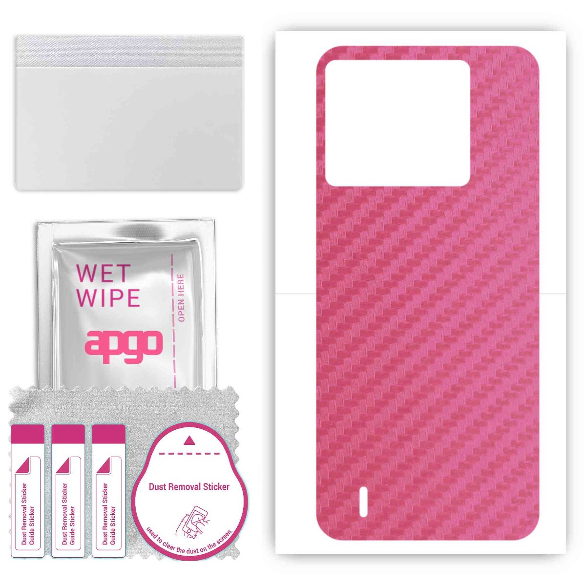 Folia naklejka skórka strukturalna na TYŁ do Tecno Pop 6 -  Carbon Różowy - apgo SKINS