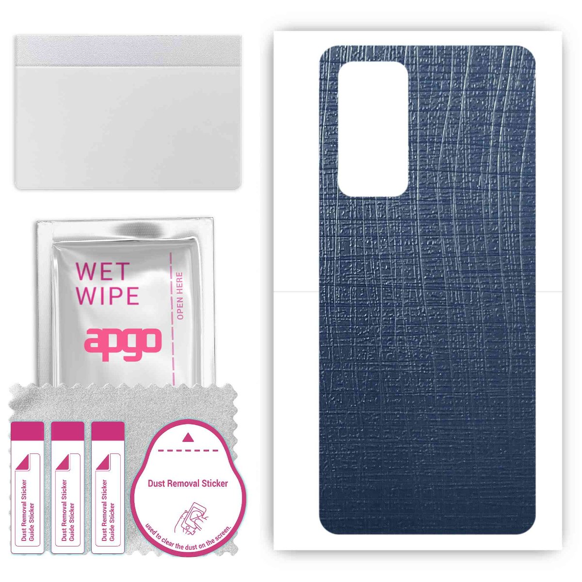 Folia naklejka skórka strukturalna na TYŁ do Xiaomi 12 Lite -  Tkanina Granatowa - apgo SKINS