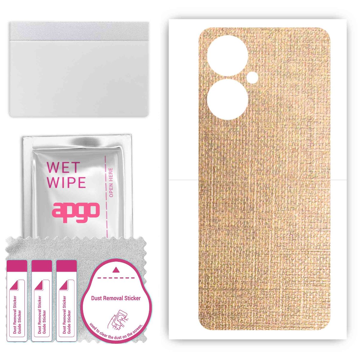 Folia naklejka skórka strukturalna na TYŁ do Tecno Spark 9T -  Tkanina Denim Beżowy - apgo SKINS