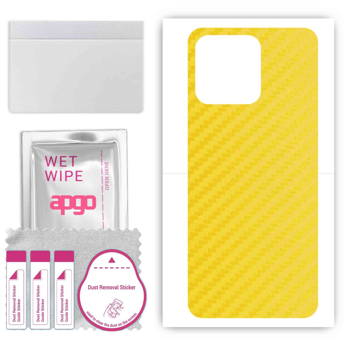 Folia naklejka skórka strukturalna na TYŁ do Tecno Spark 9 -  Carbon Żółty - apgo SKINS