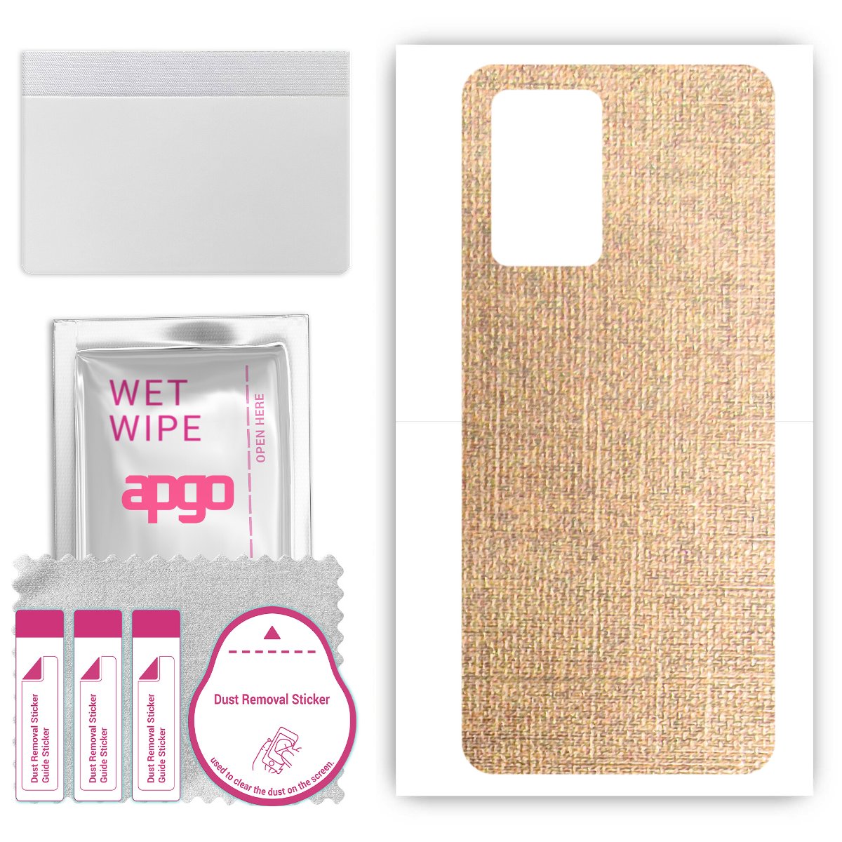 Folia naklejka skórka strukturalna na TYŁ do ZTE Blade V40 Smart -  Tkanina Denim Beżowy - apgo SKINS