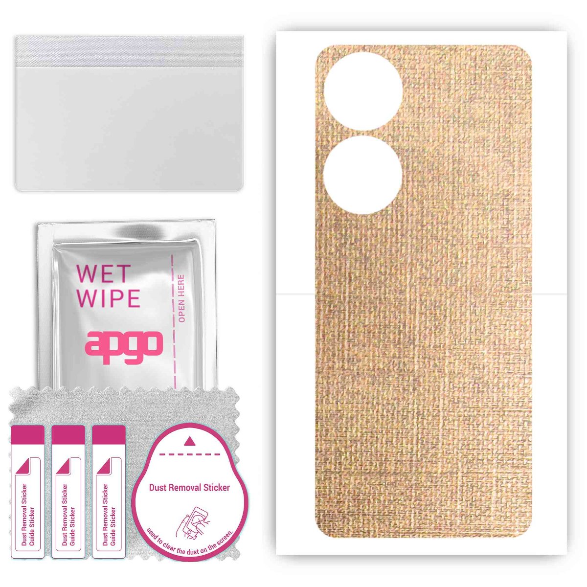 Folia naklejka skórka strukturalna na TYŁ do ZTE Blade V40s -  Tkanina Denim Beżowy - apgo SKINS