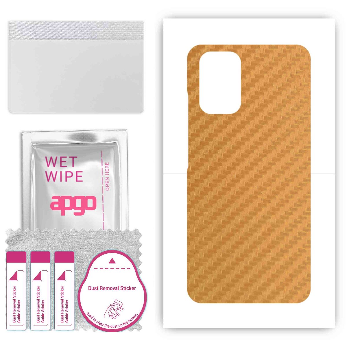 Folia naklejka skórka strukturalna na TYŁ do Xiaomi Poco M5s -  Carbon Złoty - apgo SKINS