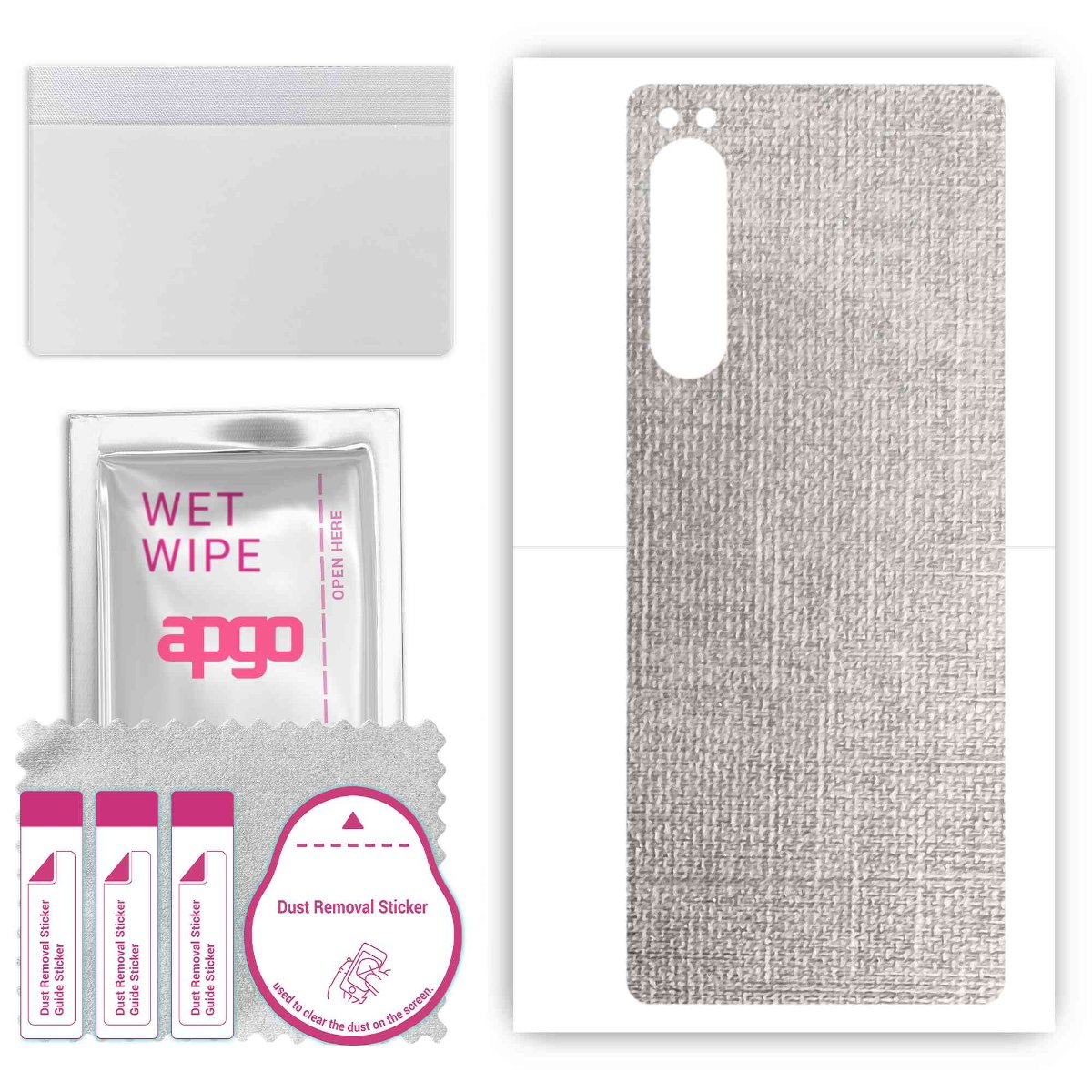 Folia naklejka skórka strukturalna na TYŁ do Sony Xperia 5 IV -  Tkanina Denim Szary - apgo SKINS