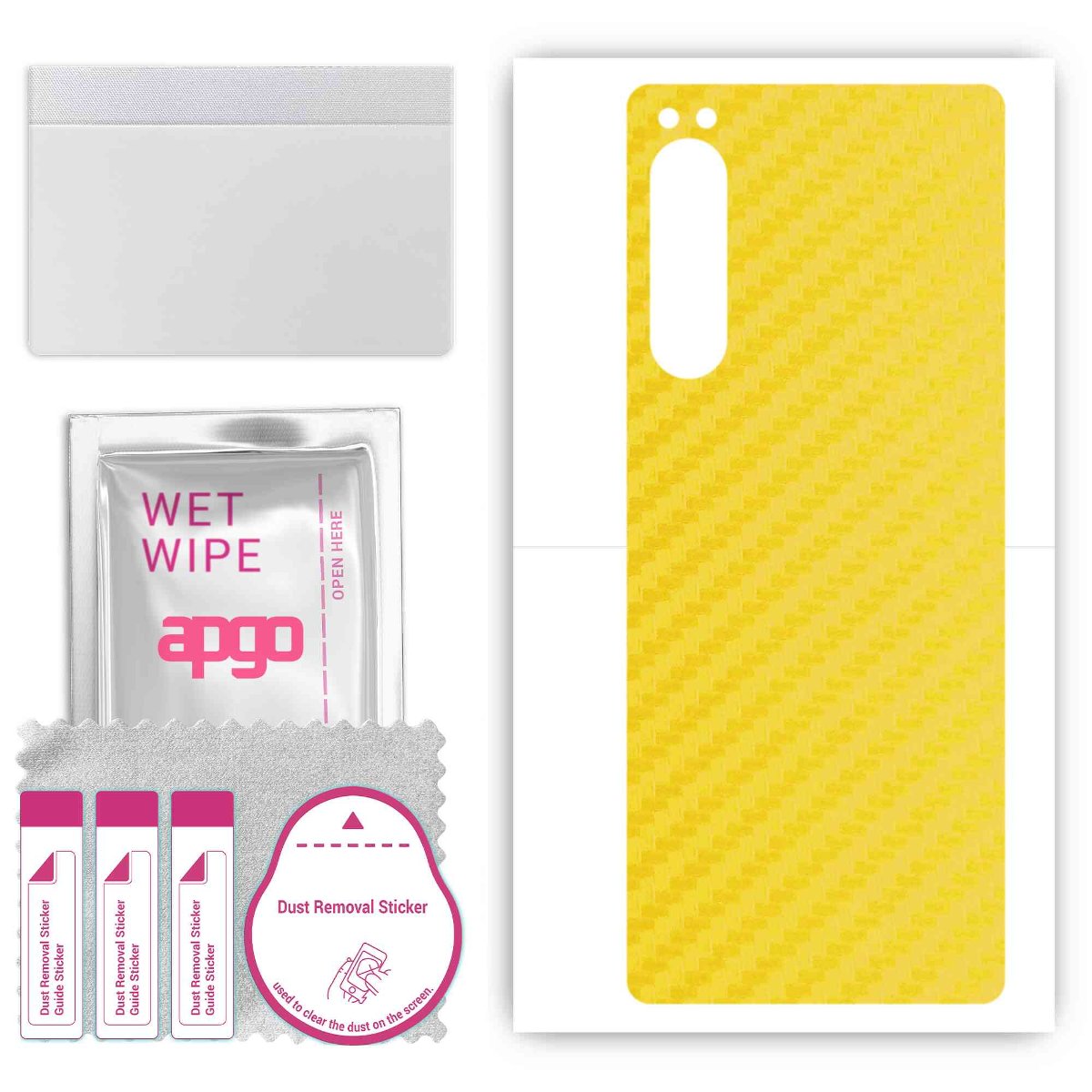 Folia naklejka skórka strukturalna na TYŁ do Sony Xperia 5 IV -  Carbon Żółty - apgo SKINS