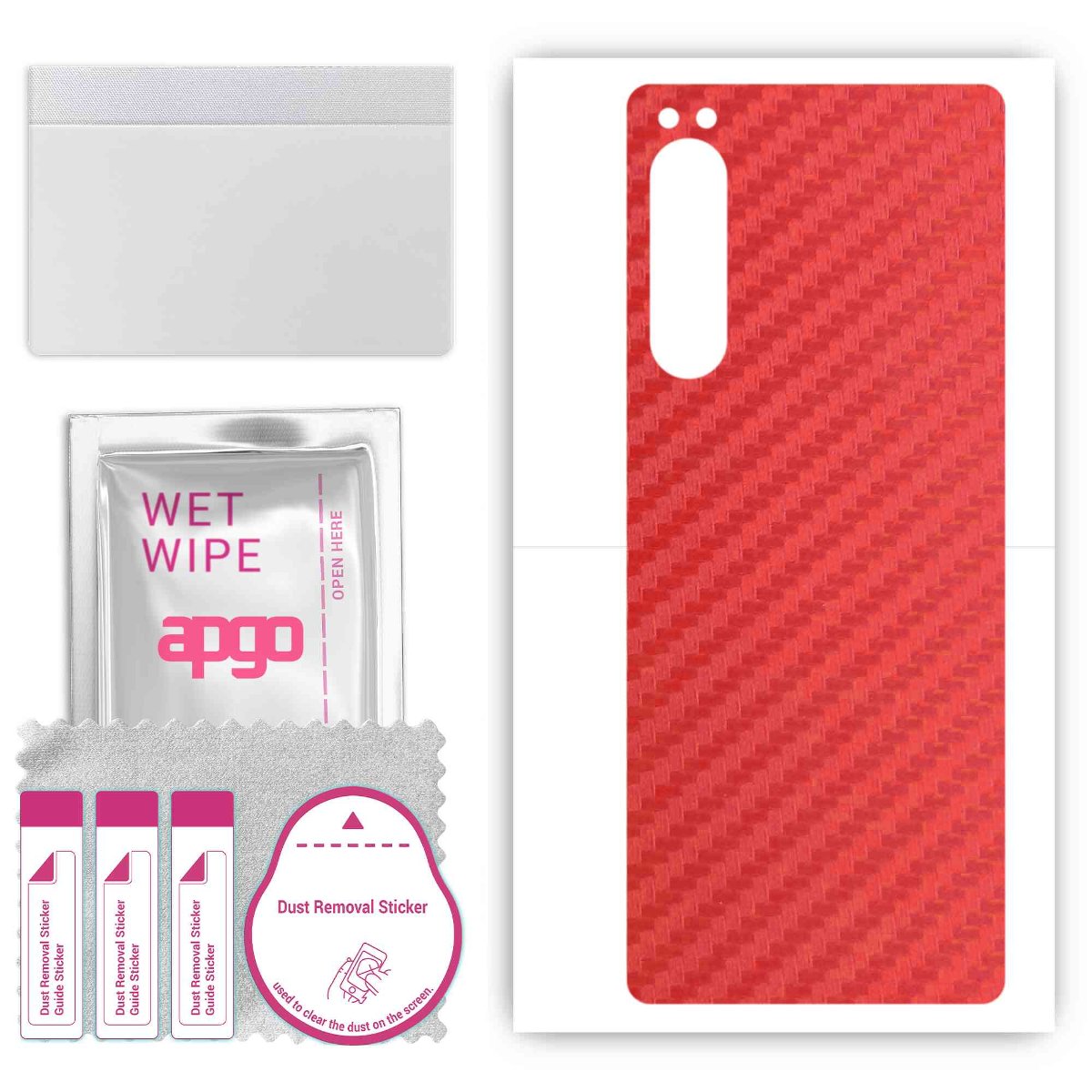 Folia naklejka skórka strukturalna na TYŁ do Sony Xperia 5 IV -  Carbon Czerwony - apgo SKINS