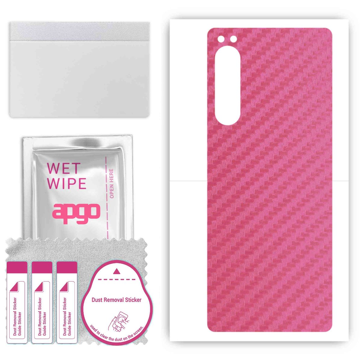 Folia naklejka skórka strukturalna na TYŁ do Sony Xperia 5 IV -  Carbon Różowy - apgo SKINS