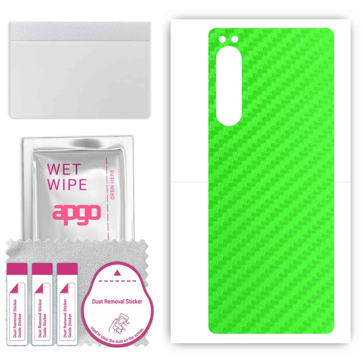 Folia naklejka skórka strukturalna na TYŁ do Sony Xperia 5 IV -  Carbon Zielony - apgo SKINS