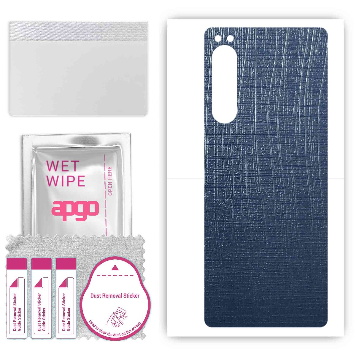 Folia naklejka skórka strukturalna na TYŁ do Sony Xperia 5 IV -  Tkanina Granatowa - apgo SKINS