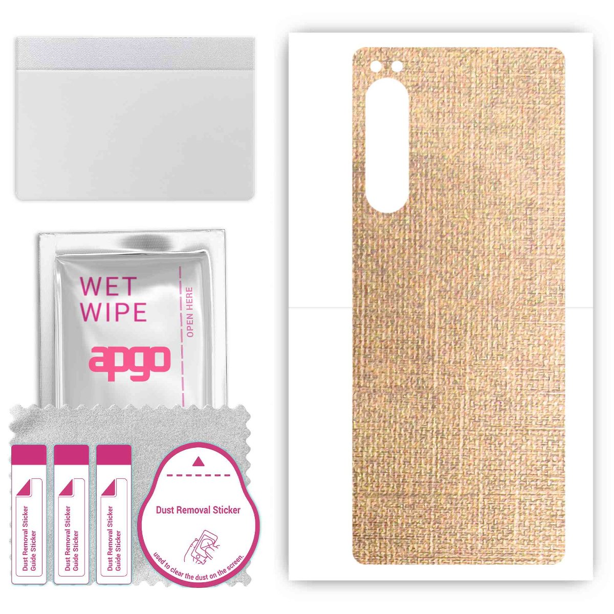 Folia naklejka skórka strukturalna na TYŁ do Sony Xperia 5 IV -  Tkanina Denim Beżowy - apgo SKINS