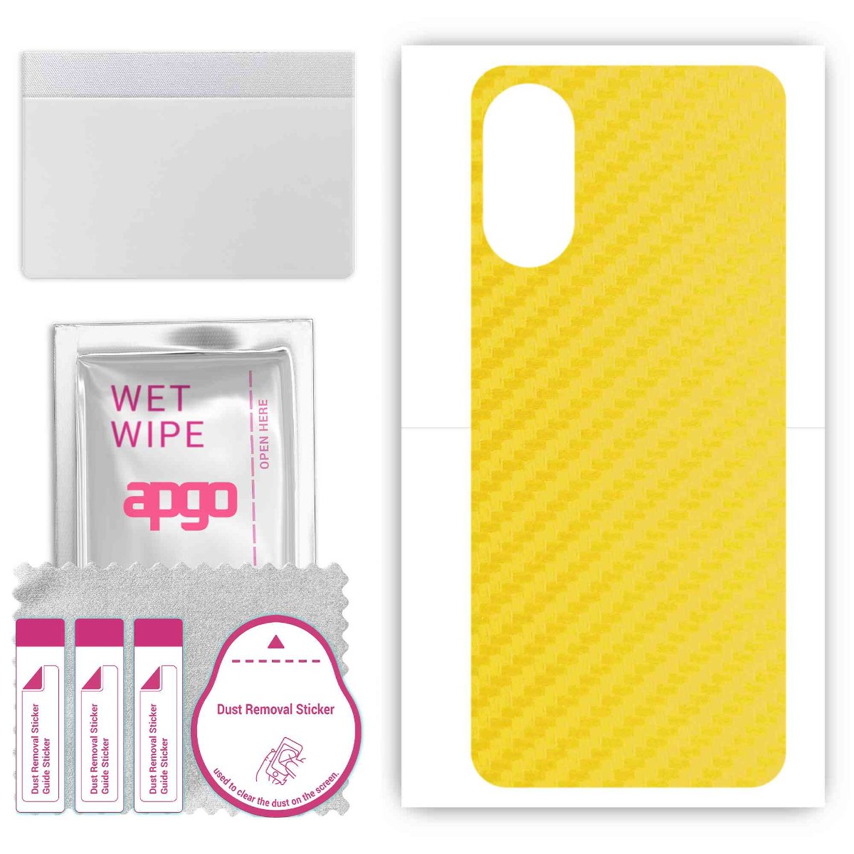 Folia naklejka skórka strukturalna na TYŁ do Cubot P60 -  Carbon Żółty - apgo SKINS