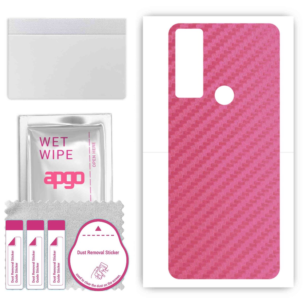 Folia naklejka skórka strukturalna na TYŁ do TCL 30 XL -  Carbon Różowy - apgo SKINS