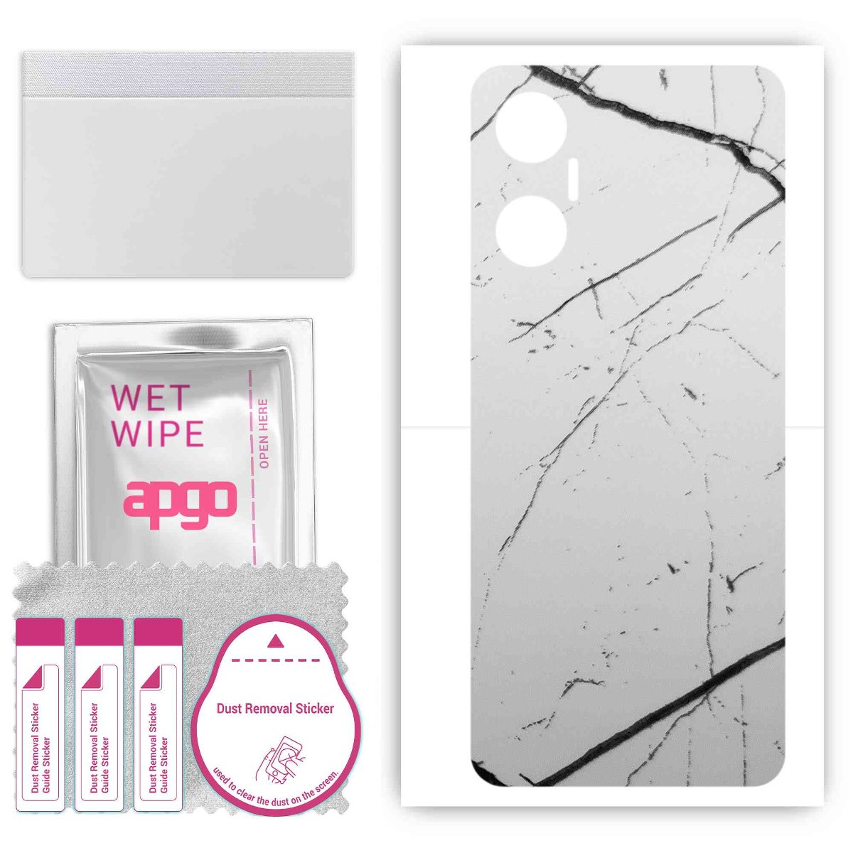 Folia naklejka skórka strukturalna na TYŁ do Tecno Pova Neo 5G -  Marmur Biały - apgo SKINS