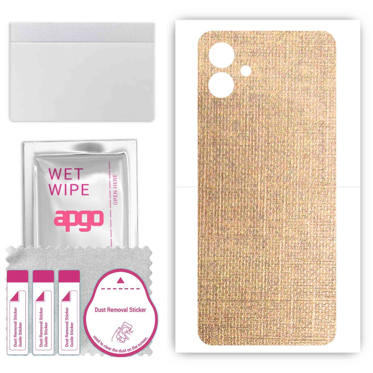 Folia naklejka skórka strukturalna na TYŁ do Samsung Galaxy M04 -  Tkanina Denim Beżowy - apgo SKINS