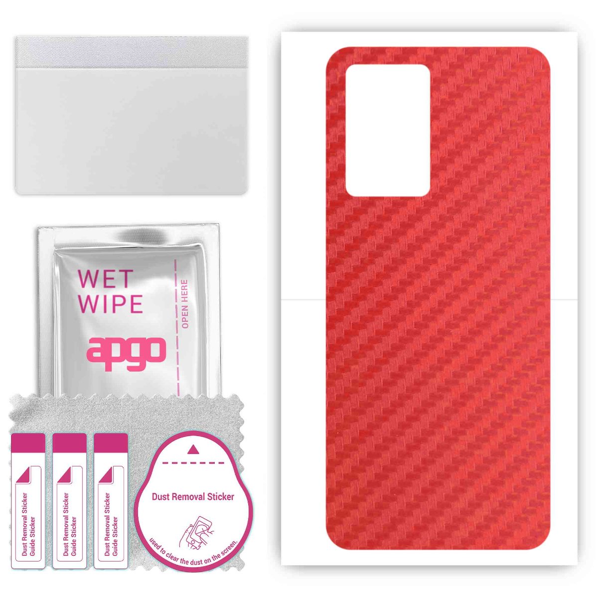 Folia naklejka skórka strukturalna na TYŁ do TCL 408 -  Carbon Czerwony - apgo SKINS