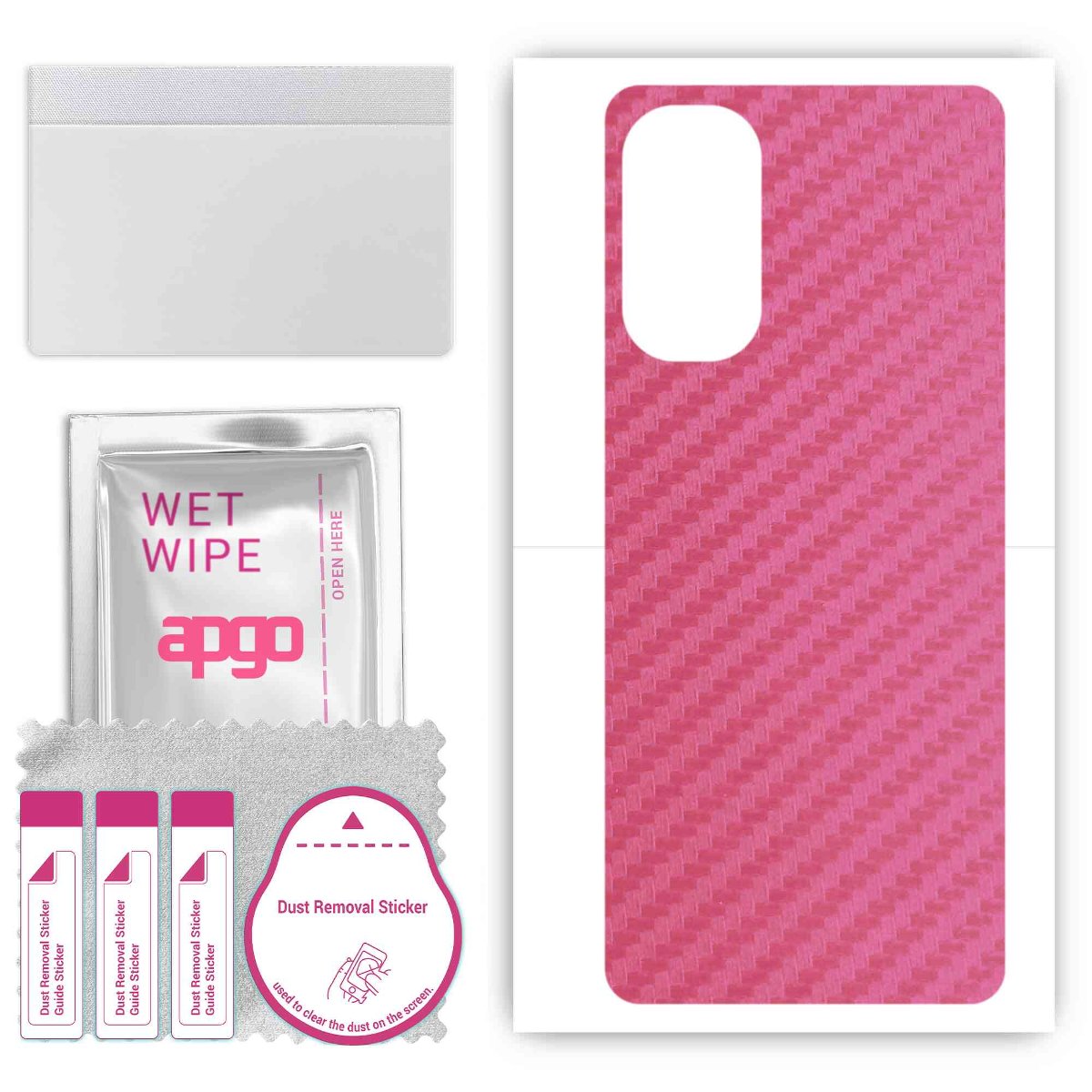 Folia naklejka skórka strukturalna na TYŁ do Motorola Edge+ 5G UW -  Carbon Różowy - apgo SKINS