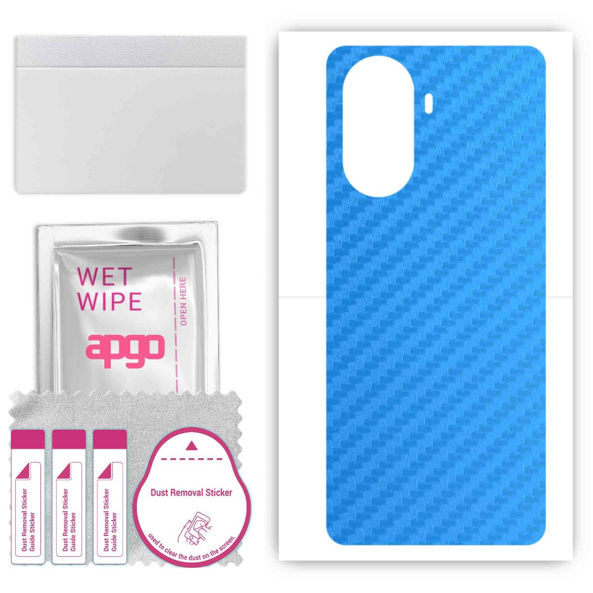 Folia naklejka skórka strukturalna na TYŁ do Motorola Moto E32 -  Carbon Niebieski - apgo SKINS