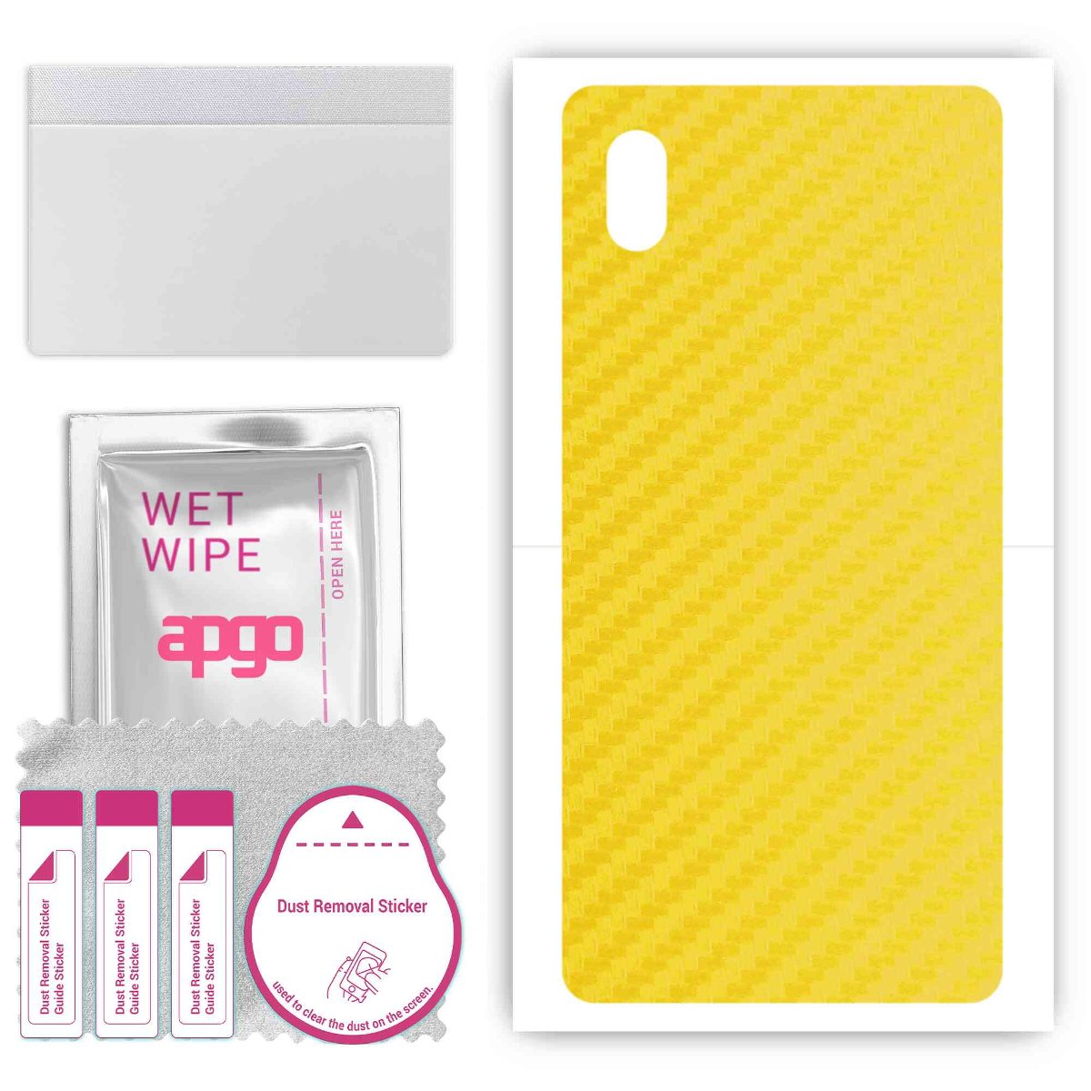 Folia naklejka skórka strukturalna na TYŁ do Sony Xperia ACE III -  Carbon Żółty - apgo SKINS